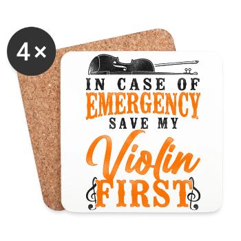 Violin Violinist Vintage In Case - Untersetzer (4er-Set) - Weiß - Vorne