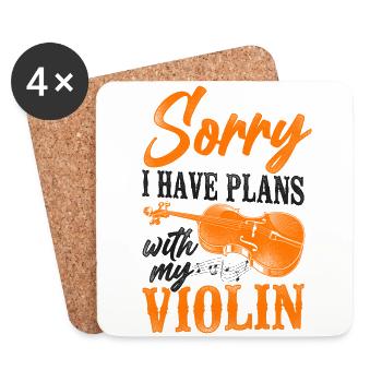 Violin Violinist Vintage Sorry I - Untersetzer (4er-Set) - Weiß - Vorne