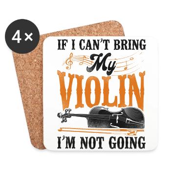 Violin Violinist Vintage If I - Untersetzer (4er-Set) - Weiß - Vorne