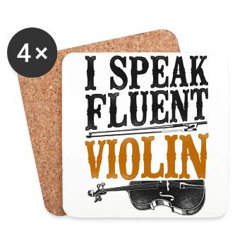 Violon Violoniste Vintage I Speak - Dessous de verre (lot de 4) - blanc - Devant