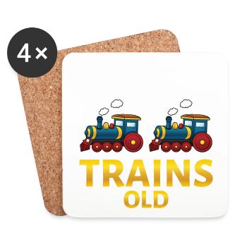 2nd birthday, 2 years trains! Kids, Boy Boy Train - Coasters (set of 4) - white - Front