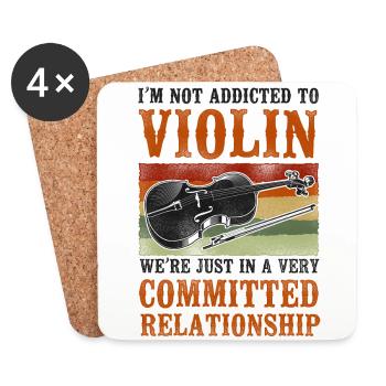 Violin Violinist Vintage Retro I'm - Untersetzer (4er-Set) - Weiß - Vorne