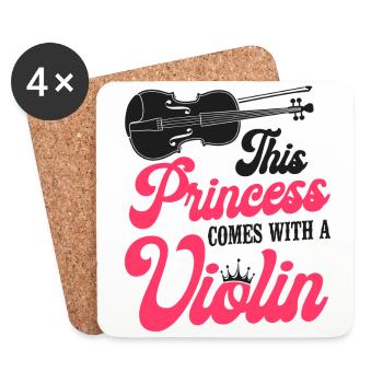 Violoniste Violoniste Fille This - Dessous de verre (lot de 4) - blanc - Devant