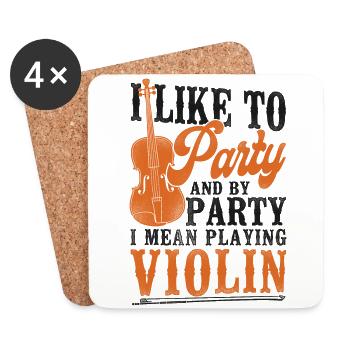 Violin Violinist Vintage I Like To - Coasters (set of 4) - white - Front