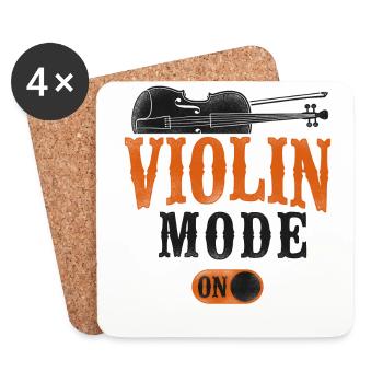 Violon Violoniste Violon Vintage - Dessous de verre (lot de 4) - blanc - Devant