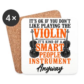 Violin Violinist Vintage It's Ok - Untersetzer (4er-Set) - Weiß - Vorne