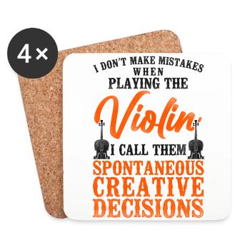 Violin Violinist Vintage I Don't - Untersetzer (4er-Set) - Weiß - Vorne