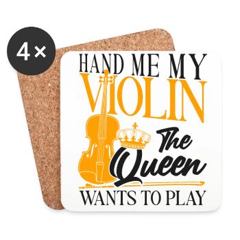 Violoniste Fille Hand Me My - Dessous de verre (lot de 4) - blanc - Devant