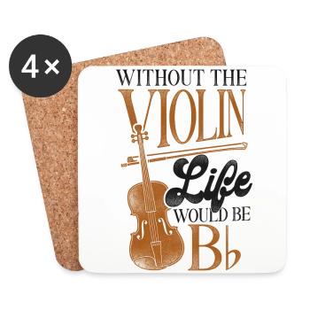 Violin Violinist Pun Vintage - Untersetzer (4er-Set) - Weiß - Vorne