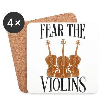 Violin Violinist Vintage Fear The - Untersetzer (4er-Set) - Weiß - Vorne