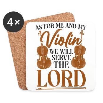 Violin Violinist Jesus Faith - Untersetzer (4er-Set) - Weiß - Vorne