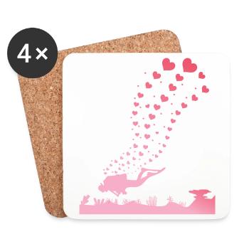 Diver Diving Gift, Holiday Egypt Gift - Coasters (set of 4) - white - Front
