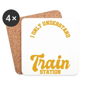 Zug Modellbauer, Modelllokomitive Lok Lokomotive - Untersetzer (4er-Set) - Weiß - Vorne