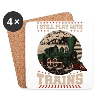 Zug Modellbauer, Modelllokomitive Lok Lokomotive - Untersetzer (4er-Set) - Weiß - Vorne