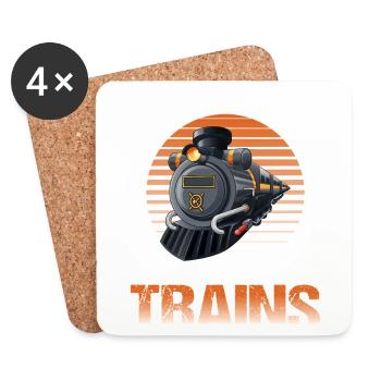 Zug Modellbauer, Modelllokomitive Lok Lokomotive - Untersetzer (4er-Set) - Weiß - Vorne