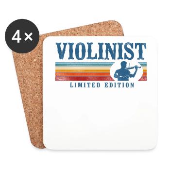 Violin Violinist Retro Vintage - Untersetzer (4er-Set) - Weiß - Vorne
