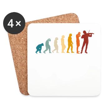 Violon Violoniste Evolution Retro - Dessous de verre (lot de 4) - blanc - Devant