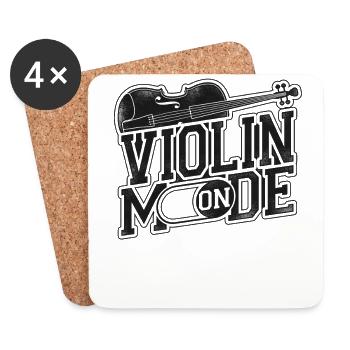 Violon Violoniste Violon Vintage - Dessous de verre (lot de 4) - blanc - Devant