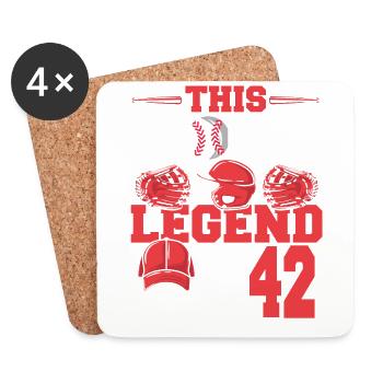This sports legend is now 42, baseball game - Coasters (set of 4) - white - Front