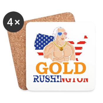 Gold Rushington July 4 Independence Day - Coasters (set of 4) - white - Front