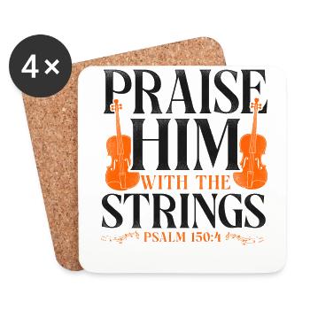 Violin Violinist Bible Quote Faith - Coasters (set of 4) - white - Front