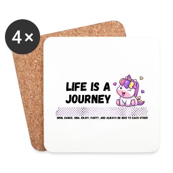 Life is a journey - Coasters (set of 4) - white - Front