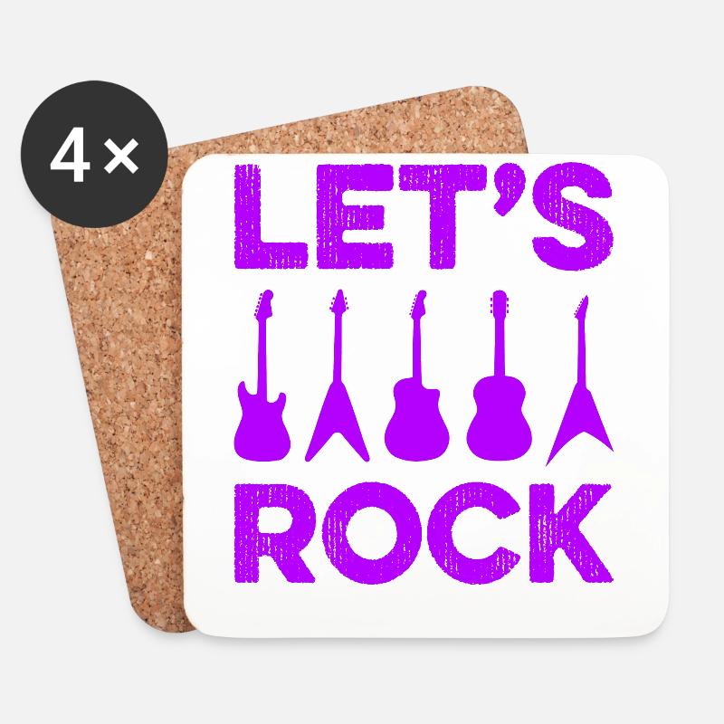 Rock and Roll Musik Rock - Untersetzer (4er-Set) - Weiß