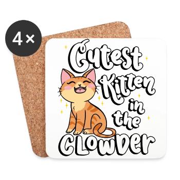 Niedlichstes Kätzchen In Der Clowder-katze - Untersetzer (4er-Set) - Weiß - Vorne