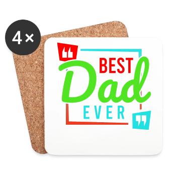 Super Dad, Daddy, Best Daddy Daddy Father's Day - Coasters (set of 4) - white - Front