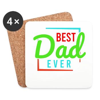 Super Dad, Daddy, Best Daddy Daddy Father's Day - Coasters (set of 4) - white - Front