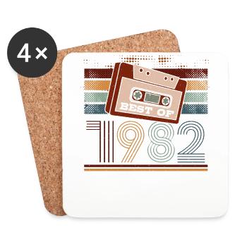 Best Of 1982 | Birthday Shirt | Birthday - Coasters (set of 4) - white - Front