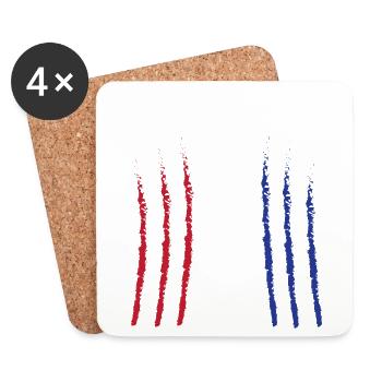 Jet Plane July 4 | Fourth Of July Tee | 4th Of - Coasters (set of 4) - white - Front