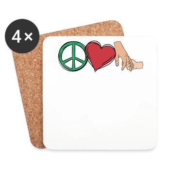 Frieden Liebe Mama | Muttertag Geschenk | Mama - Untersetzer (4er-Set) - Weiß - Vorne