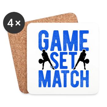 Tennisplatz Spruch Für Tennis - Untersetzer (4er-Set) - Weiß - Vorne