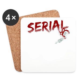 Serial Inker Tatoueurs Stylo à encre artistique - Dessous de verre (lot de 4) - blanc - Devant
