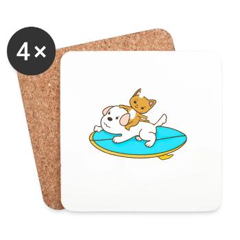 Surfing is not not easy - Untersetzer (4er-Set) - Weiß - Vorne