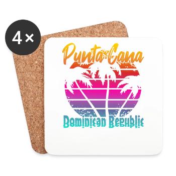 Punta Cana République dominicaine - Dessous de verre (lot de 4) - blanc - Devant
