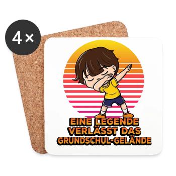 Eine Legende Verlässt Das Grundschul-gelände - Untersetzer (4er-Set) - Weiß - Vorne