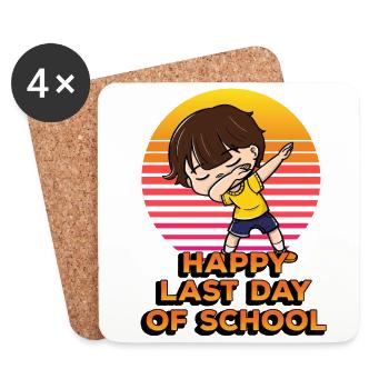 Joyeux dernier jour d’école Drôle de pois - Dessous de verre (lot de 4) - blanc - Devant
