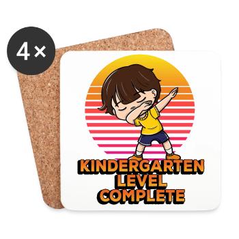 Niveau maternelle Élève complet d’un dabbing drôle - Dessous de verre (lot de 4) - blanc - Devant