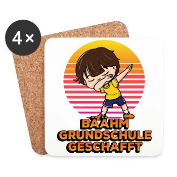 Bäähm Grundschule Geschafft Funny Dabbing Student - Untersetzer (4er-Set) - Weiß - Vorne