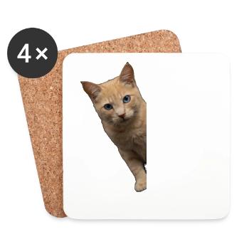 lustiges Katze Tierliebhaber Haustier Tier Outfit - Untersetzer (4er-Set) - Weiß - Vorne
