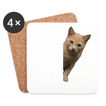 lustiges Katze Tierliebhaber Haustier Tier Outfit - Untersetzer (4er-Set) - Weiß - Vorne