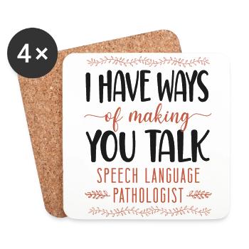 Speech Therapist Therapy Assistant - Coasters (set of 4) - white - Front