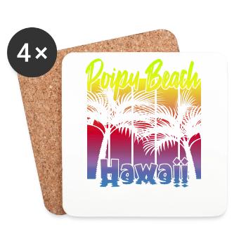 Poipu Beach Hawaii - Coasters (set of 4) - white - Front
