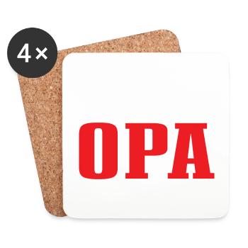 Grandpa, best grandfather Super Opi, niece grandson - Coasters (set of 4) - white - Front