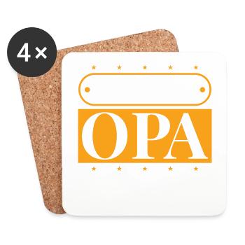 Opa, bester Großvater Super Opi, Nichte Enkel - Untersetzer (4er-Set) - Weiß - Vorne