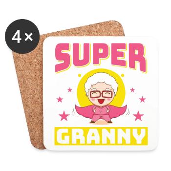 Super Nonna, Nichte Enkel für beste Großmutter Oma - Untersetzer (4er-Set) - Weiß - Vorne