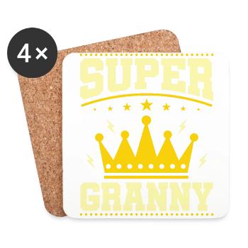 Super Nonna, niece grandson for best grandmother grandma - Coasters (set of 4) - white - Front