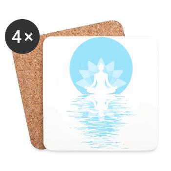 Yoga Yogini Health Meditation Outfits Girls - Coasters (set of 4) - white - Front